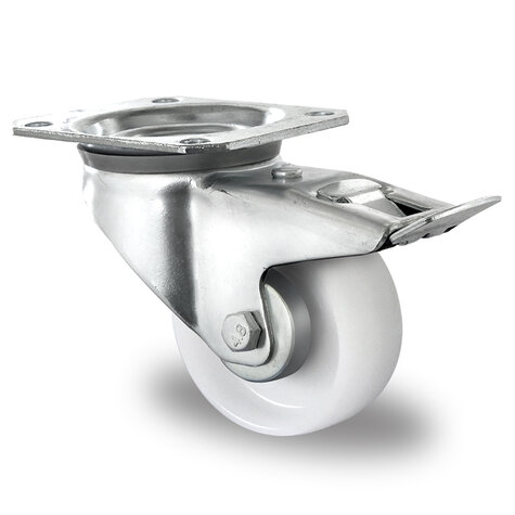 swivel castor,  80 mm with total brake