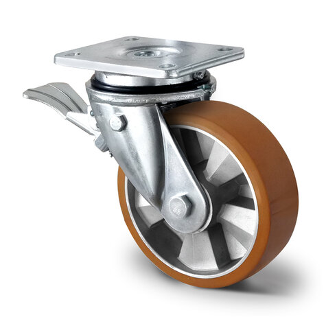 swivel castor, ø 200 mm with total brake