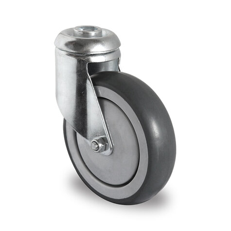 swivel castor with bolt hole,  125 mm