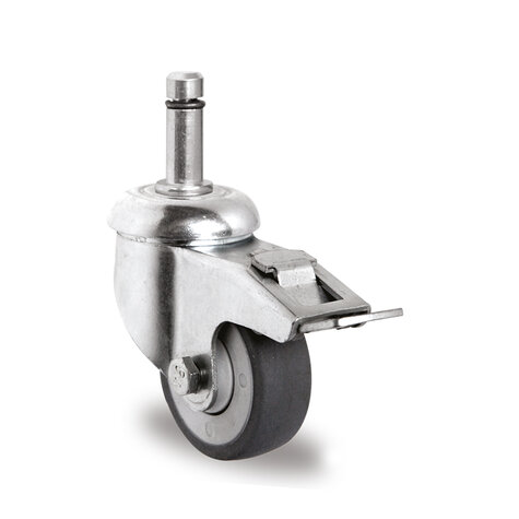 swivel castor with bolt hole and total brake, ø 75 mm
