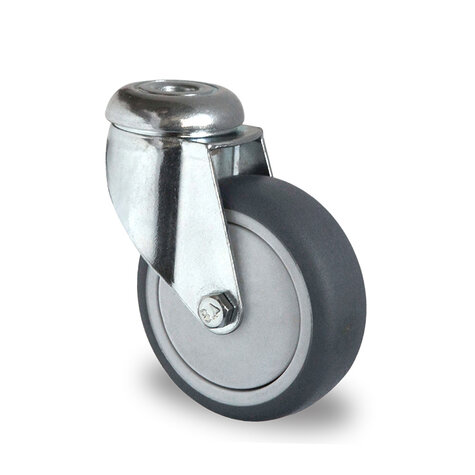 swivel castor with bolt hole, ø 75 mm