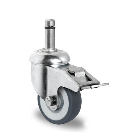 Lenkrolle,  75 mm, Rckenloch mit Feststeller