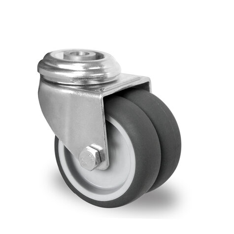 Lenkrolle,  75 mm, Rckenloch