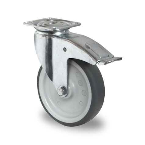 swivel castor, ø 125 mm with total brake