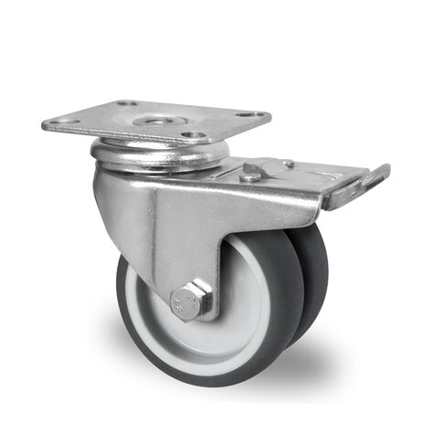 swivel castor,  50 mm with total brake