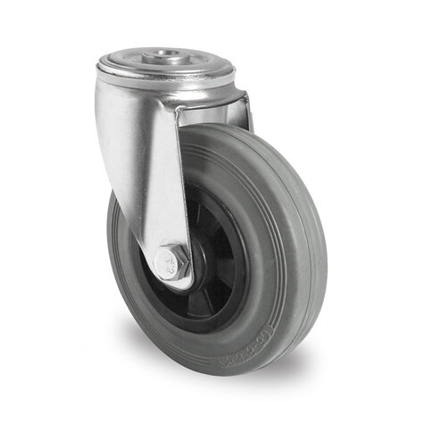 swivel castor with bolt hole,  160 mm