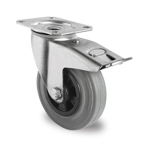 swivel castor, ø 125 mm with total brake