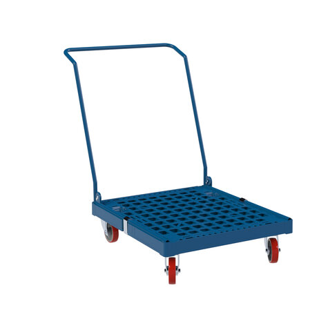 Plastic pallet with handle, dark blue RAL 5010, PU