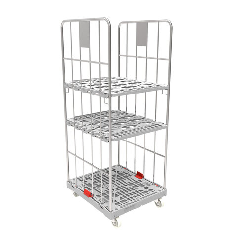 rollcage with plastic base, type 720 x 810 mm, type 2-sided, with comfort system