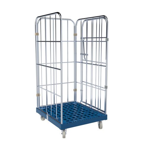 Rollbehlter 1350 KU blau, 724 x 815 mm, Typ 4-seitig, 1 Vorderwand, Cr 3