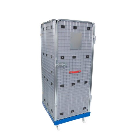 Gittercontainer Gitterrolli 4 Seitig mit Dach Kunststoffboden Traglast 500 KG 
