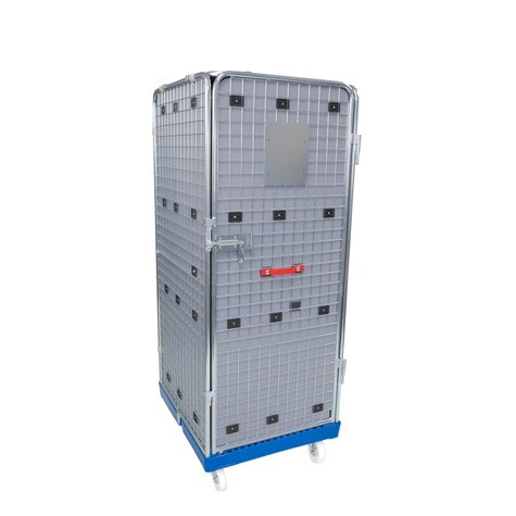 rollcage with plastic base, 724 x 815 mm, type 5-sided ANTI-THEFT, lined with plastic protection