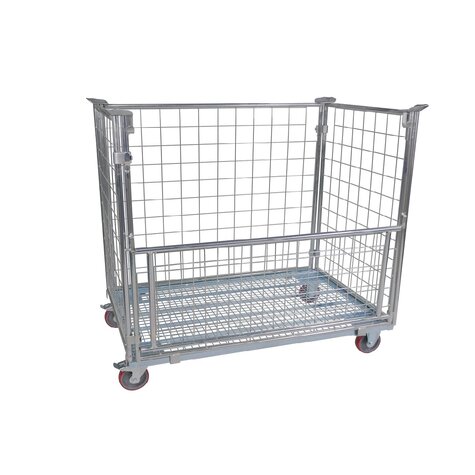 Steel chassi with stacking frame, usable height 800 mm, ø 125 mm polypropylen castors