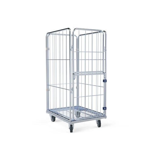 Laundry container 1200mm, 600x740ME, 4-sided, front wall foldable/swivel-mounted