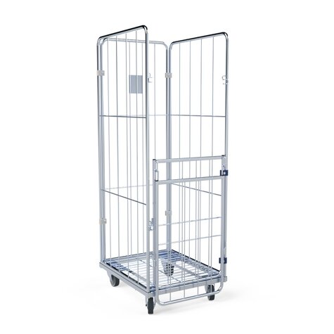 Laundry container 1580mm, 600x720ME, 4-sided, front wall foldable/swivel-mounted