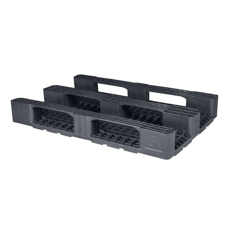 Universalpalette Euroma anthrazit/schwarz aus HDPE-RE mit geschlossenem Deck